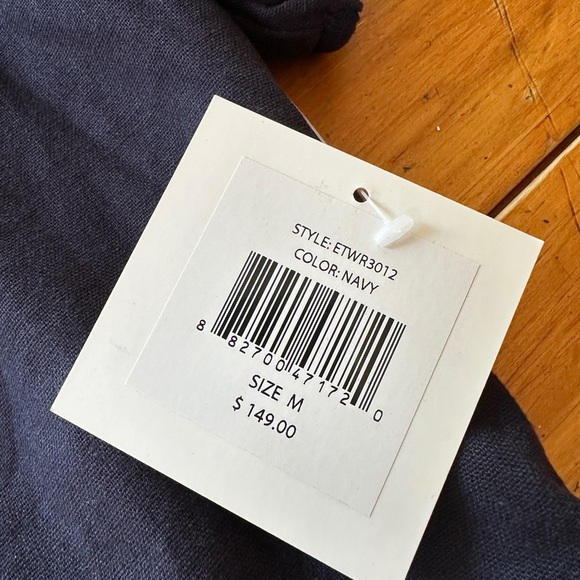 NWT Ellen Tracy Navy Blue Linen Dress Size M - Picture 4 of 6